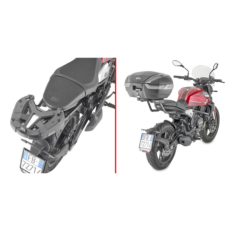 Top case moto en aluminium avec porte-bagages arrière